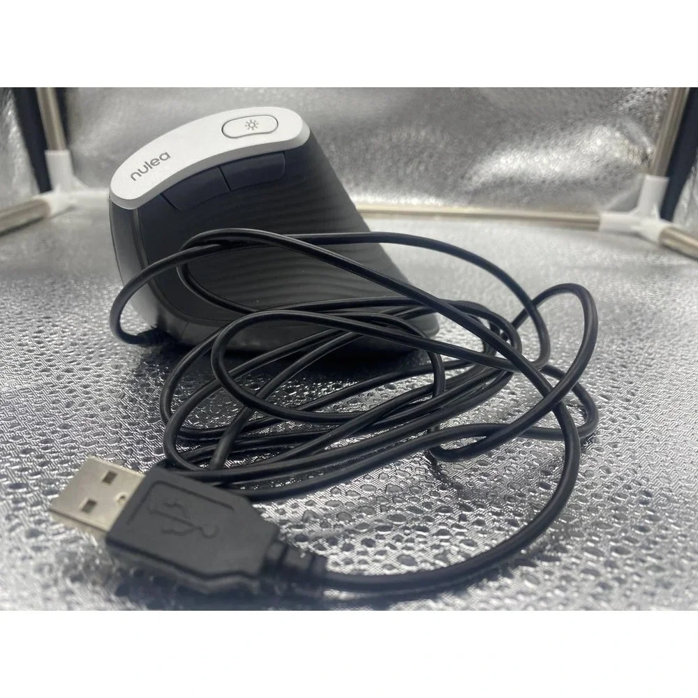 Nulea M504‎ Wired RGB Vertical Mouse Ergonomic USB PC Mac Black Grey W1027E7B